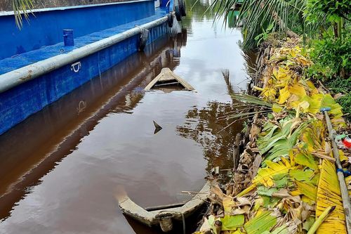 Cần cẩu gãy đè chìm xuồng, một phụ nữ bị thương