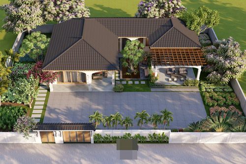 Cả thế giới bình yên thu gọn lại trong ngôi nhà mái dốc hình chữ U