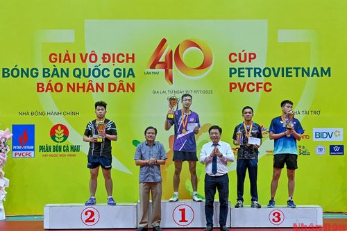 Vũ Quang Hiền vô địch đơn nam Giải bóng bàn quốc gia Báo Nhân Dân