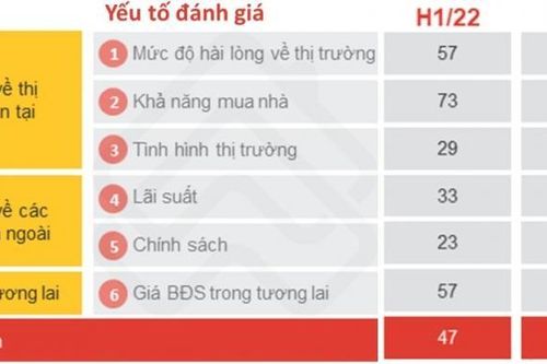 Chỉ số tâm lý người tiêu dùng bất động sản giảm so với đầu năm