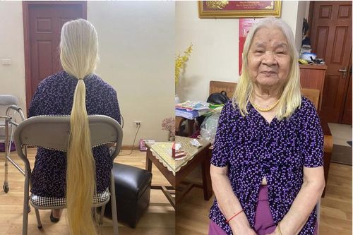 Cụ bà 93 tuổi tặng mái tóc nuôi 70 năm cho bệnh nhân ung thư