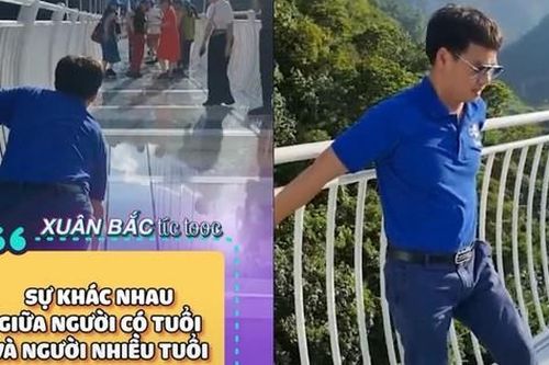 Trải nghiệm đi cầu kính dài nhất thế giới, NSƯT Xuân Bắc run rẩy đến mức phải bò