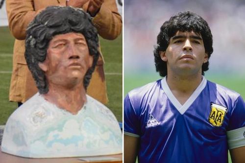 Xuất hiện bức tượng Maradona xấu chưa từng có
