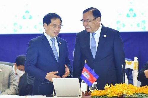 Toàn cảnh Bộ trưởng Ngoại giao Bùi Thanh Sơn tham dự ngày làm việc cuối cùng tại AMM-55
