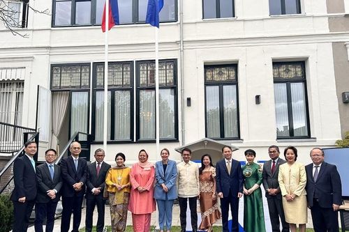 Đại sứ Phạm Việt Anh tham dự Lễ thượng cờ kỷ niệm 55 thành lập ASEAN tại Hà Lan