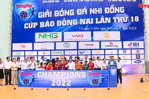 Biên Hòa vô địch Giải bóng đá nhi đồng cúp Báo Đồng Nai lần 18-2022