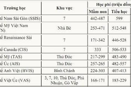 Nhiều trường quốc tế ở TP.Hồ Chí Minh tăng học phí từ 10-40 triệu đồng