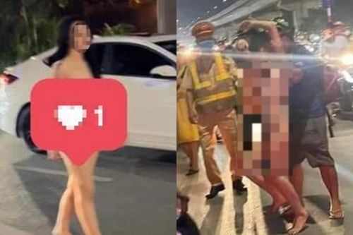 Dân mạng giật mình với cô gái không mặc đồ ra phố