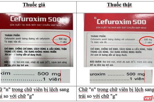 Cảnh báo: Xuất hiện thuốc kháng sinh CEFUROXIM 500 giả trên thị trường