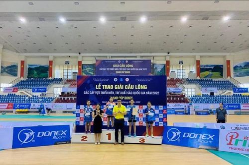 Bế mạc Giải cầu lông các cây vợt thiếu niên, trẻ xuất sắc quốc gia năm 2022
