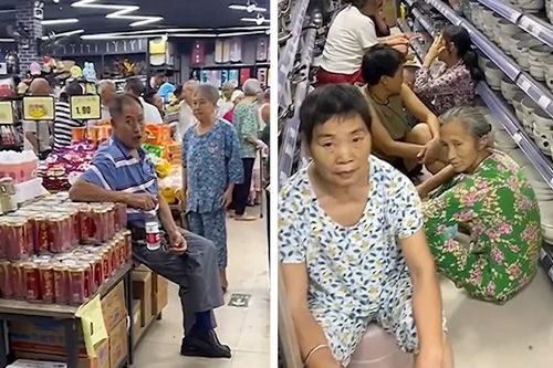 Người già 'chiếm đóng' siêu thị để tránh nóng ở Trung Quốc