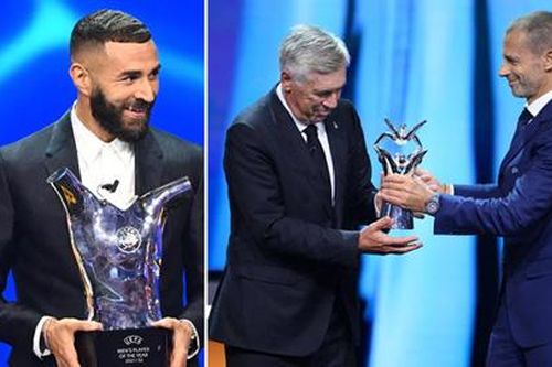 Benzema và Ancelotti cùng giành giải xuất sắc nhất năm của UEFA