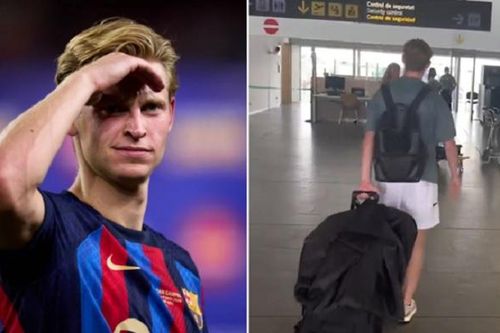 De Jong được phát hiện bay tới London, gặp đồng đội chơi cho MU