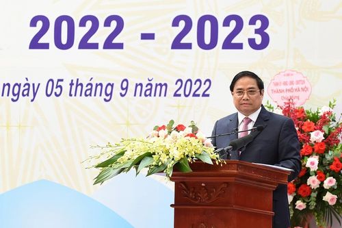 Thủ tướng Phạm Minh Chính dự Lễ khai giảng năm học 2022-2023 tại Trường Tiểu học Đoàn Thị Điểm