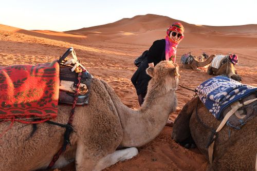Ngủ qua đêm chờ đón bình minh trên sa mạc Sahara