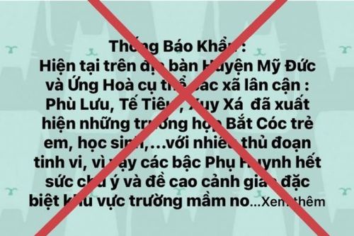 Giám đốc Công an Hà Nội yêu cầu xử lý nghiêm đối tượng tung tin bắt cóc trẻ em