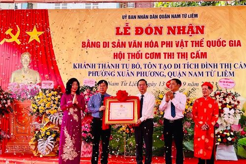 'Hội thổi cơm thi Thị Cấm' đón Bằng Di sản văn hóa Quốc gia