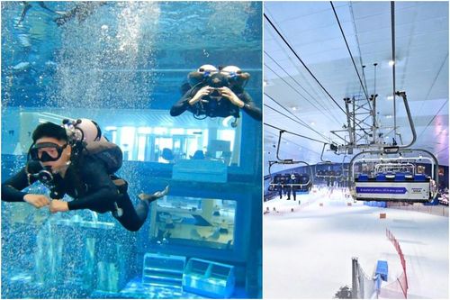 Du khách Việt chi 50 triệu 'bơi giữa những tòa nhà, trượt tuyết trong sa mạc'
