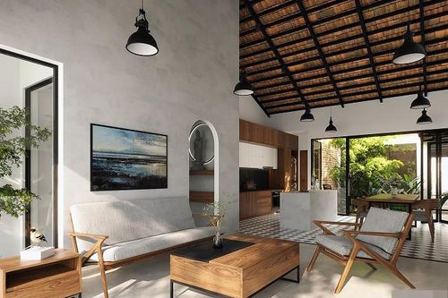 Ngôi nhà mái ngói cho gia chủ tận hưởng không khí của núi rừng Tây Nguyên