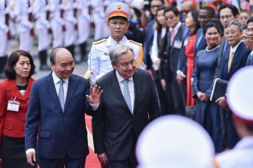Lễ đón chính thức Tổng thư ký Liên hợp quốc António Guterres thăm Việt Nam