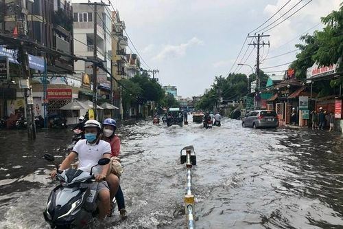 TP.HCM tiếp tục mưa lớn khi triều cường lên đỉnh