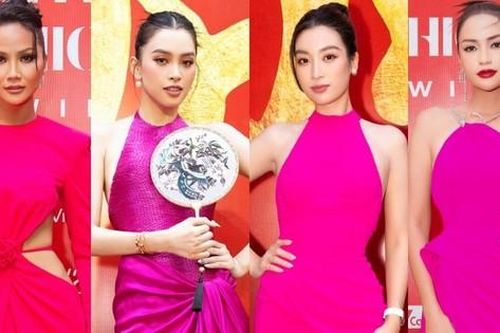Hoa hậu Đỗ Mỹ Linh, Tiểu Vy, H'Hen Niê, Ngọc Châu khoe sắc với các thiết kế hồng đỏ