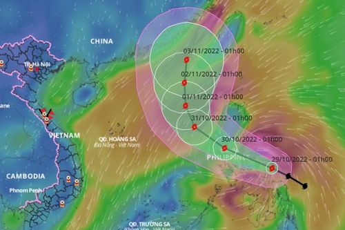 Bão Nalgae mạnh lên trước khi vào Biển Đông