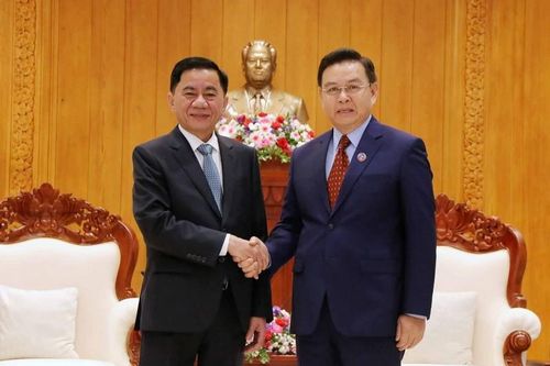 Chủ tịch Quốc hội Lào tiếp đoàn đại biểu Ủy ban Kiểm tra trung ương Đảng Cộng sản Việt Nam