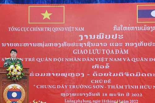 Đại tướng Lương Cường dự Giao lưu tọa đàm sĩ quan trẻ Việt Nam-Lào