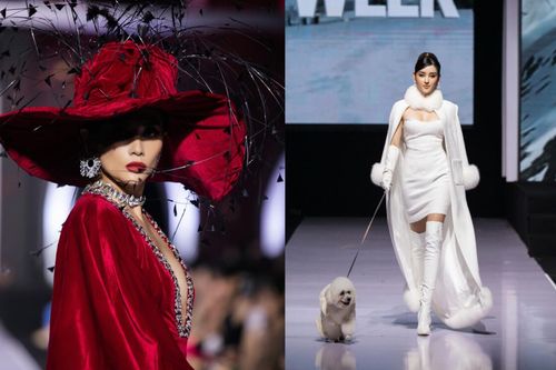 Á hậu Huyền My dẫn cún cưng đi dạo sàn runway, Võ Hoàng Yến catwalk 'thần sầu'