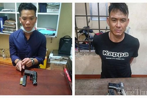 Kiên Giang: Bắt 2 đối tượng mang súng quân dụng đi đòi nợ