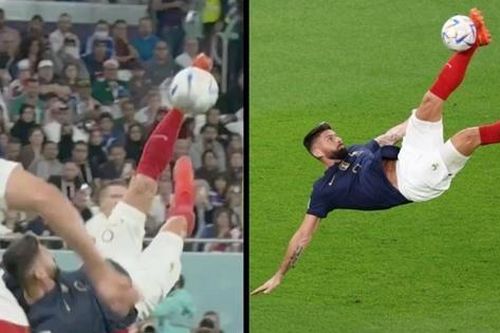 Vì sao bàn thắng tuyệt đẹp của cầu thủ Pháp Olivier Giroud bị hủy dù VAR không can thiệp?