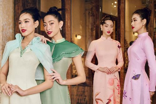 Đỗ Hà, Lương Thùy Linh đẹp bất phân thắng bại với áo dài Tết: Đệ nhất 'Dáng ngọc' gọi tên 2 nàng hậu