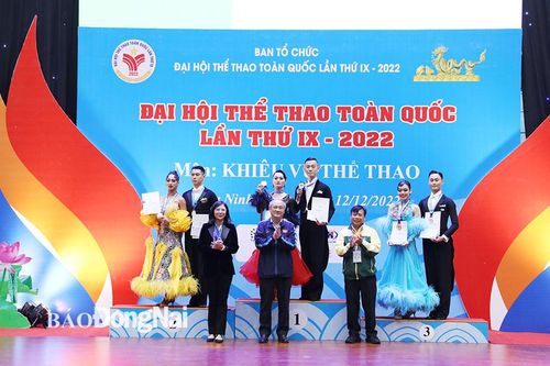 Đại hội Thể thao toàn quốc năm 2022: Thể hình, khiêu vũ thể thao đoạt 3 HCV cho Đồng Nai