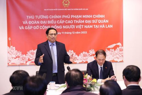 Hình ảnh Thủ tướng Phạm Minh Chính gặp cộng đồng người Việt tại Hà Lan