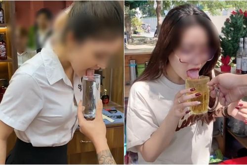 Rầm rộ trend gái trẻ lấy tay chấm mút, dùng lưỡi khuấy nước cho khách để nhận tiền khiến netizen kinh sợ
