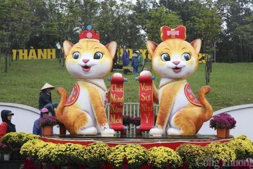 Chiêm ngưỡng linh vật mèo Xuân Quý Mão siêu đáng yêu ở Nghệ An được dân mạng trầm trồ