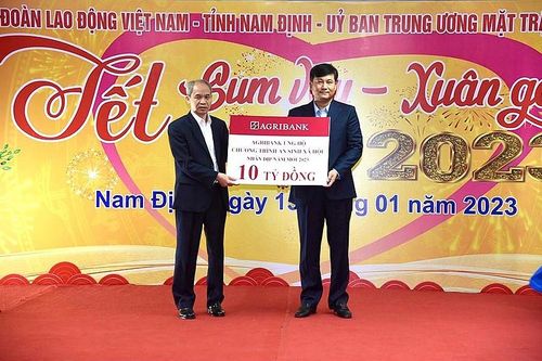 Agribank tài trợ 10 tỷ đồng cho công tác an sinh xã hội tỉnh Nam Định
