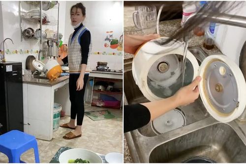 Vợ lấy nồi cơm điện ra giặt như quần áo chồng chỉ biết cười gượng: 'Có tiền mua nồi cơm mới chưa'
