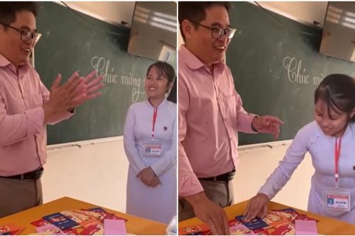 Để động viên tinh thần học trò, nam giáo viên trích tiền lương lì xì nhân dịp Tết đến Xuân về