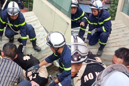 Hà Nội: Thanh niên rơi từ tầng 11 chung cư được cảnh sát cứu thoát
