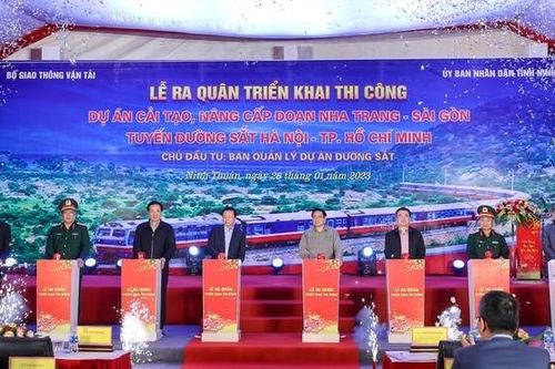 Thủ tướng dự lễ ra quân dự án nâng cấp tuyến đường sắt Nha Trang - TP HCM