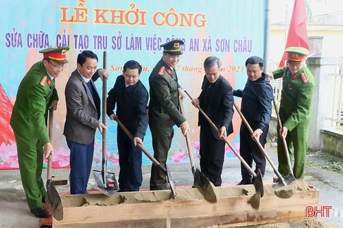 Công an Hà Tĩnh khởi công xây dựng, nâng cấp 9 trụ sở công an xã