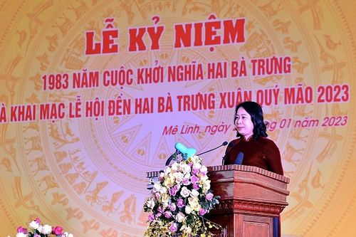 Quyền Chủ tịch nước Võ Thị Ánh Xuân dự Lễ kỷ niệm 1983 năm khởi nghĩa Hai Bà Trưng