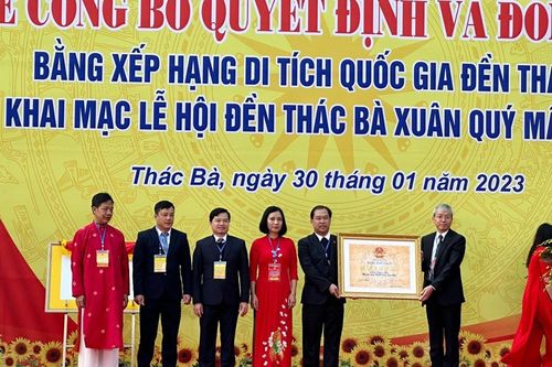 Yên Bái: Đón nhận Bằng xếp hạng Di tích quốc gia đền Thác Bà