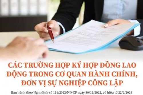Các trường hợp ký hợp đồng lao động trong cơ quan hành chính, đơn vị sự nghiệp công lập