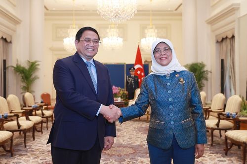 Thủ tướng Phạm Minh Chính hội kiến Tổng thống Singapore Halimah Yacob