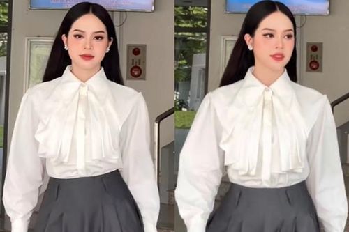 Hoa hậu Thanh Thủy được khen lấy lại phong độ khi giản dị đến trường