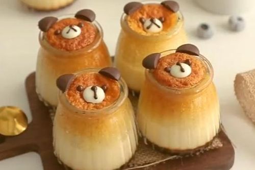 Bánh gato flan hình gấu cực đáng yêu, cách làm lại không hề khó
