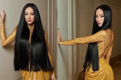 Angela Phương Trinh 'không mặc áo' dự sự kiện, dùng tóc che chắn vì sợ hớ hênh